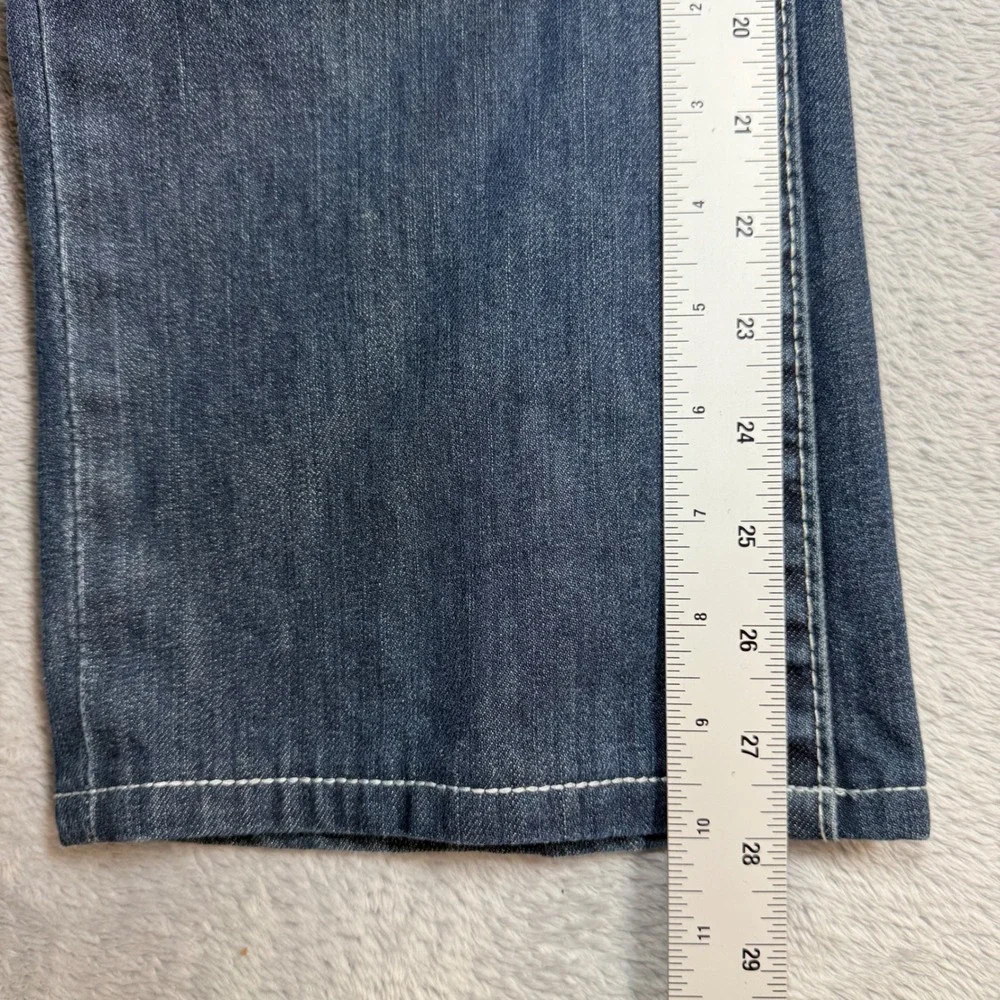 True Religion Ricky Jeans Men 34 (Fits 36x28) Blue Faded Whiskered Straight